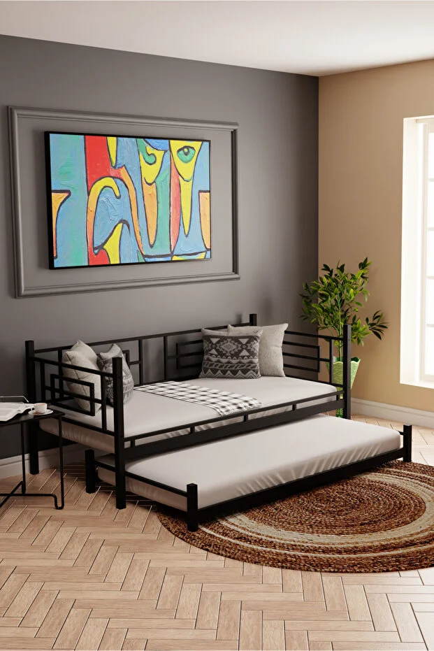 Larissa Daybed Sedir Karyola Siyah
